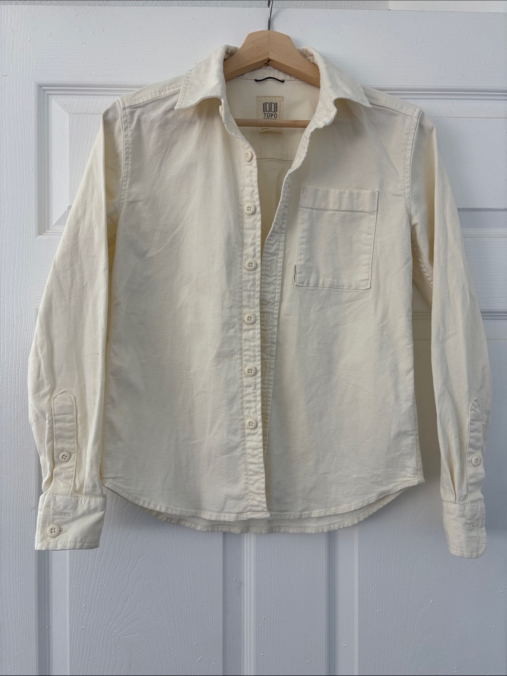 Topo Designs Cream Long-Sleeve Cotton Button-Down Shirt